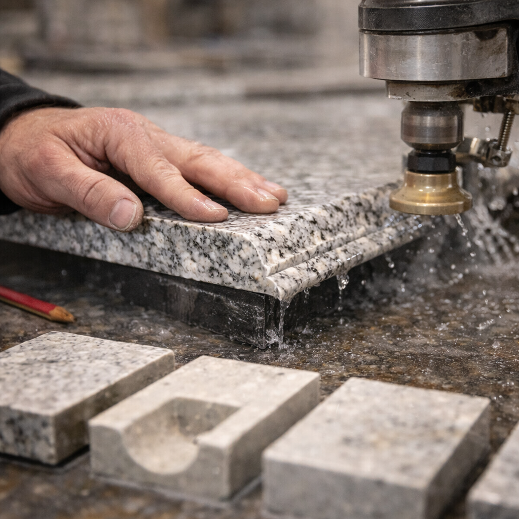 Precision custom edges and cutouts for granite, marble and quartz countertops