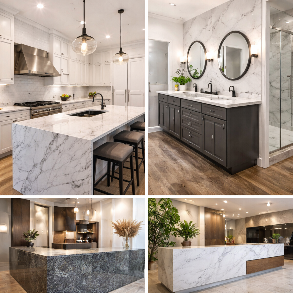 Stone work for kitchens, bathrooms and commercial projects in Calgary